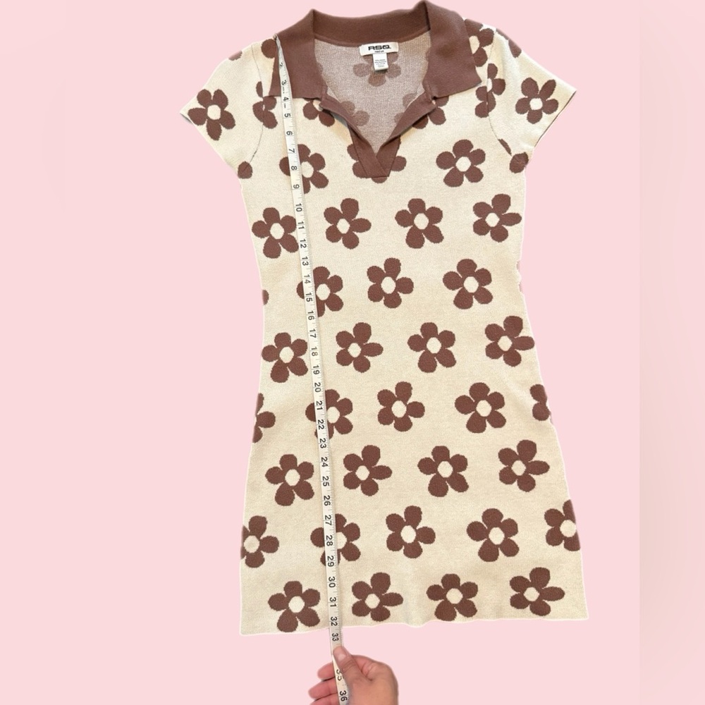 RSQ Brown and Cream Floral Mini Dress 🌼 - Picture 7 of 9